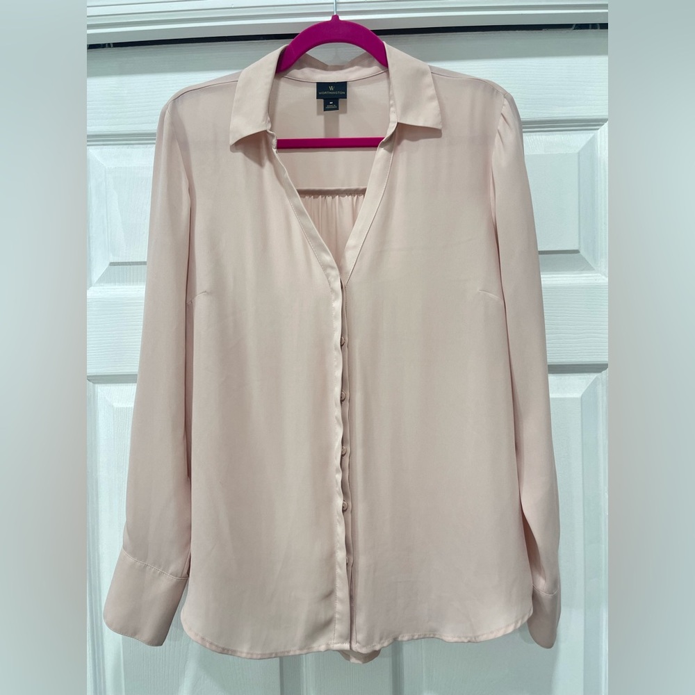 Pale pink dress blouse by Worthington